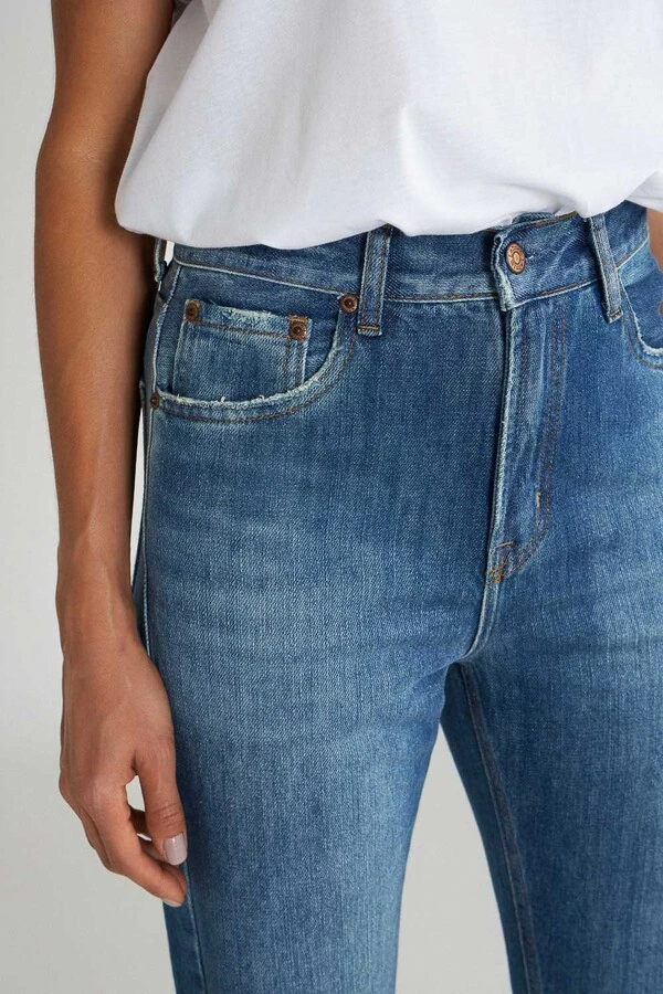 Calça Straight Jeans Escuro