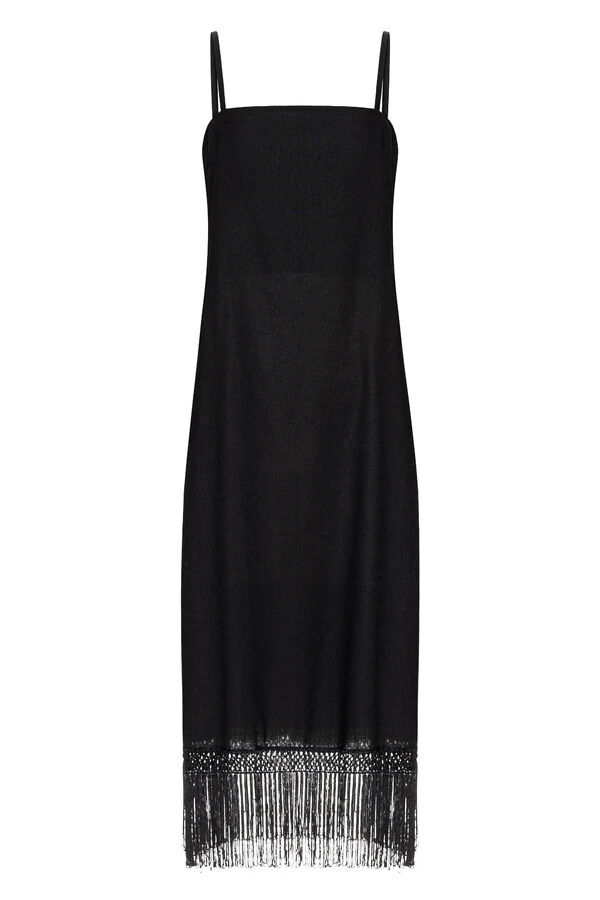 Tunica Cambraia De Linho Preto