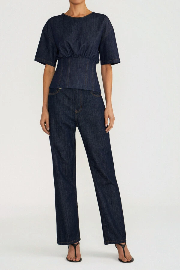 Blusa Corset Raw Denim