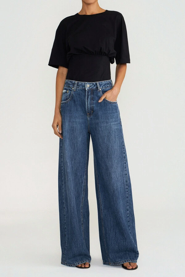 Calça Wide Shift Jeans Médio