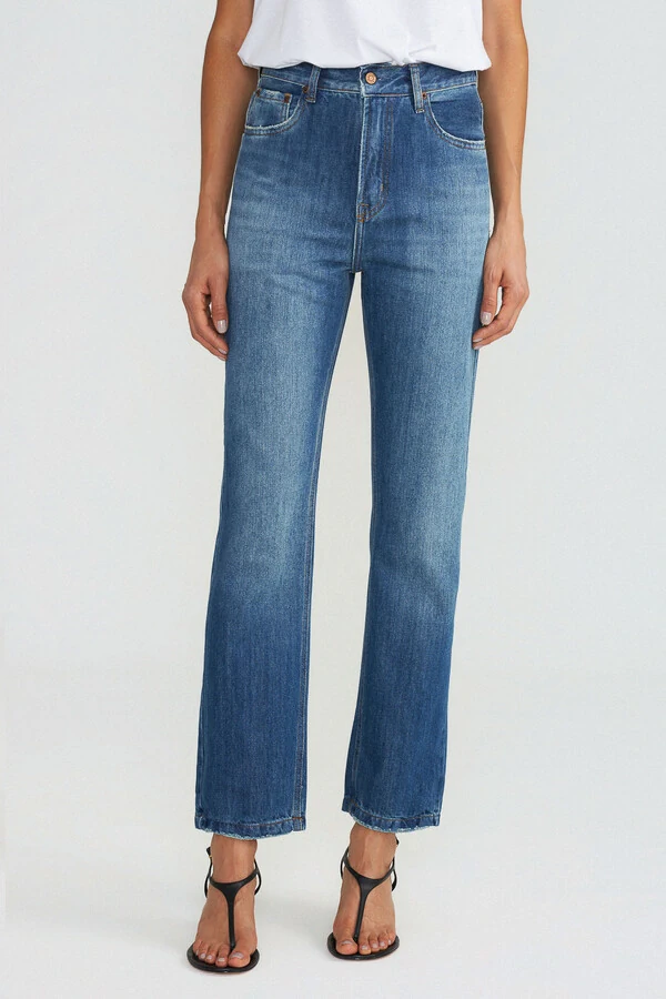 Calça Straight Jeans Escuro