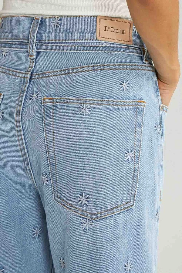 Calça Loose Cropped Asterisco Jeans Vintage