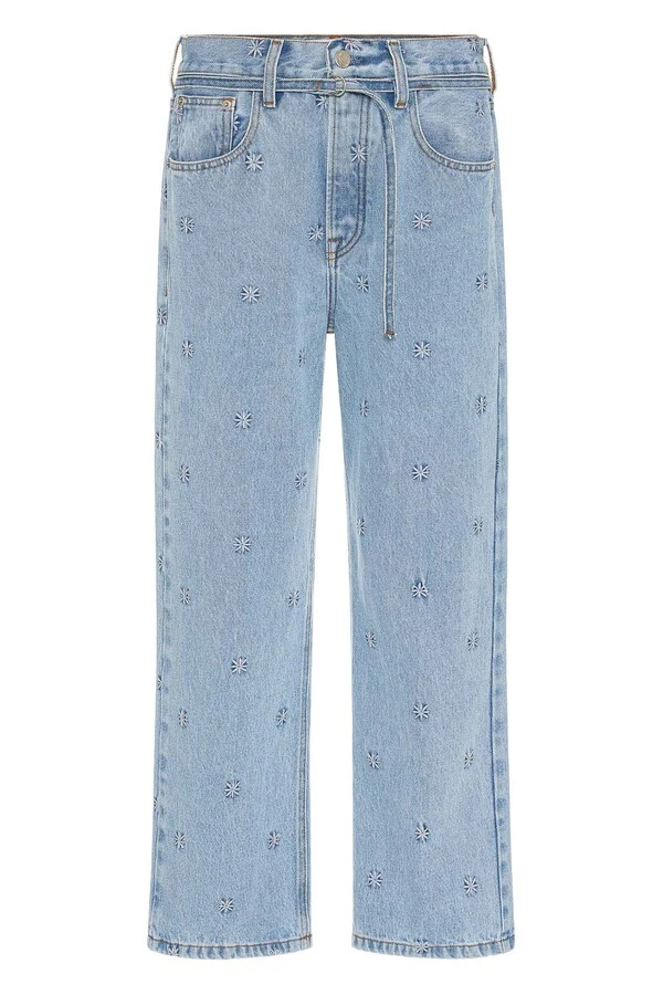 Calça Loose Cropped Asterisco Jeans Vintage