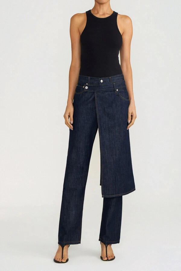 Calça Straight Skirt Raw Denim