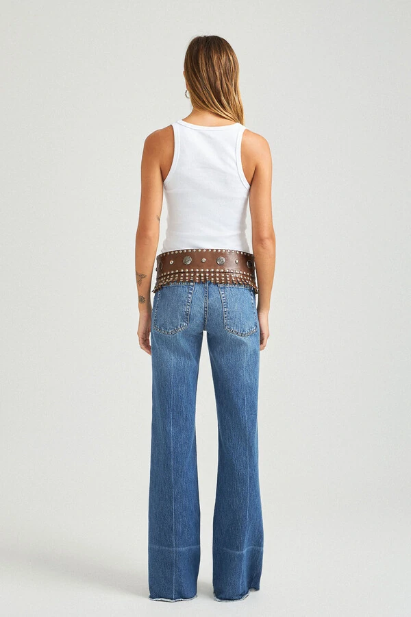 Calça Flare Jeans Médio