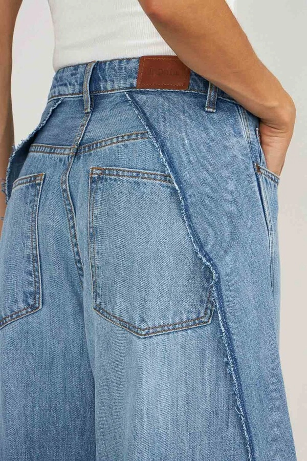 Calça Wide Flow Jeans Médio