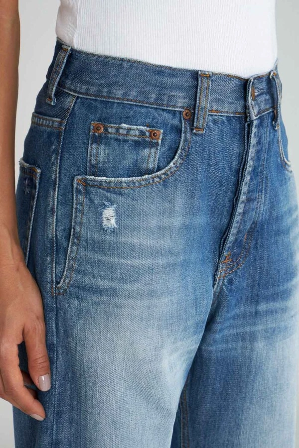 Calça Wide Leg Cropped Jeans Escuro