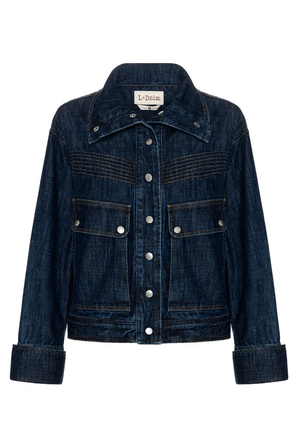 Jaqueta Aviator Jeans Médio