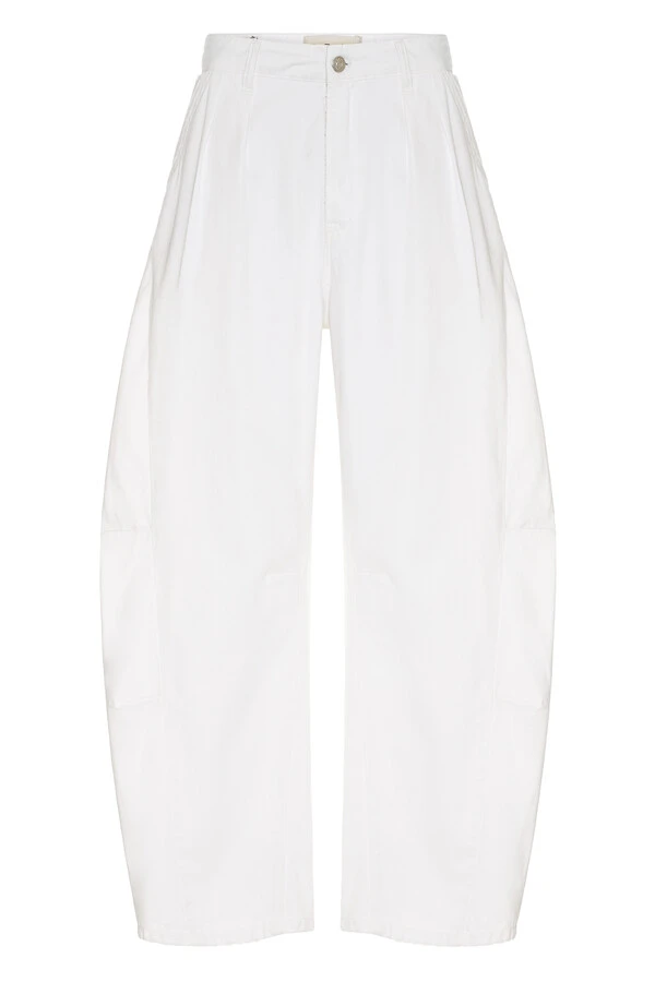 Calça Tailor Barrel White Denim