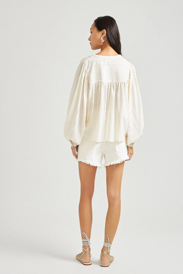 Short Loose Natural Denim