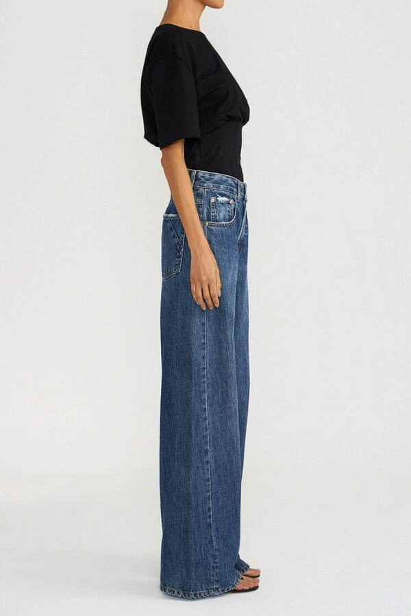 Calça Wide Shift Jeans Médio