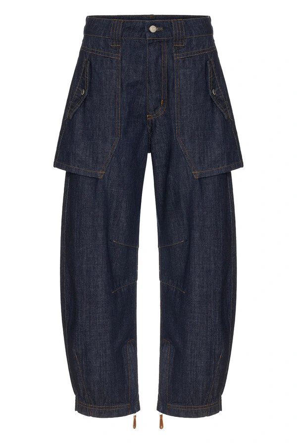 Calça Curve Overlap Raw Denim