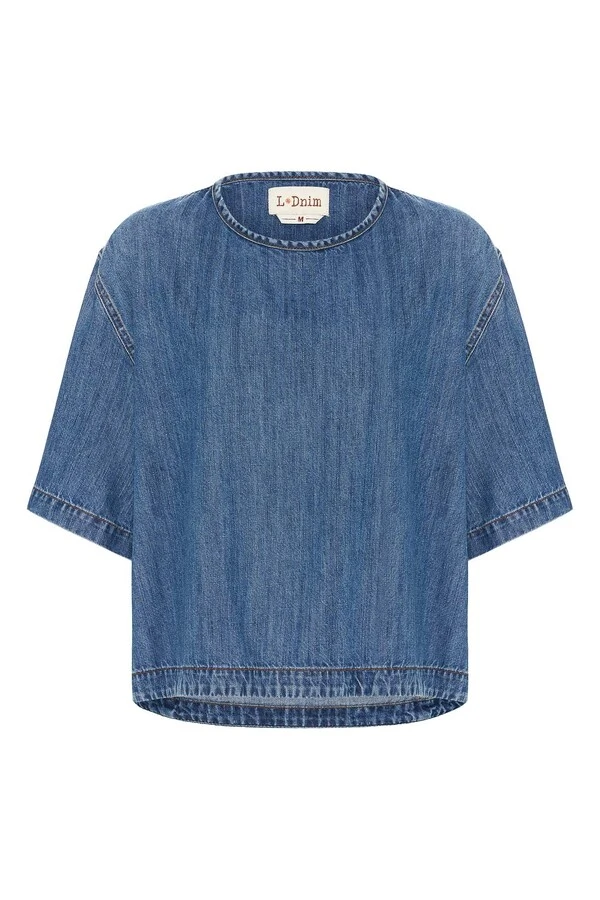 T-Shirt Oversized Jeans Médio