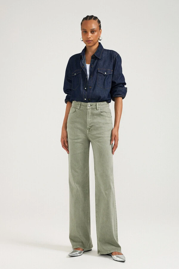Calça Long Marine Green Denim