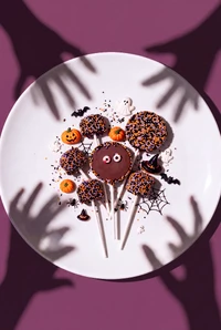 Pirulito Chocolate com Olhinhos e Miçangas Coloridas