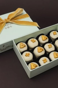 Caixa 12 Mini Pães de Mel com Apliques Rosh Hashaná
