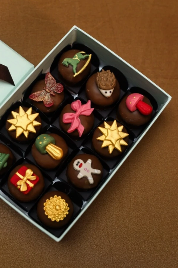 Caixa 12 Pães de Mel Mini Natal