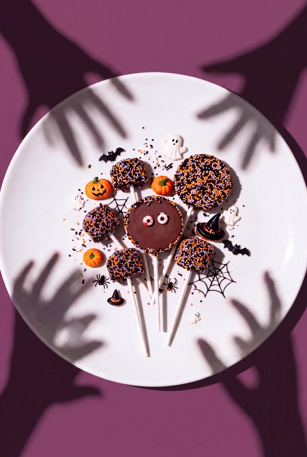 Pirulito Chocolate com Olhinhos e Miçangas Coloridas