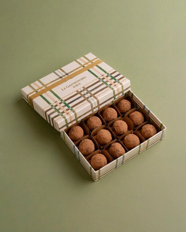 Caixa Xadrez 12 Trufas de Chocolate
