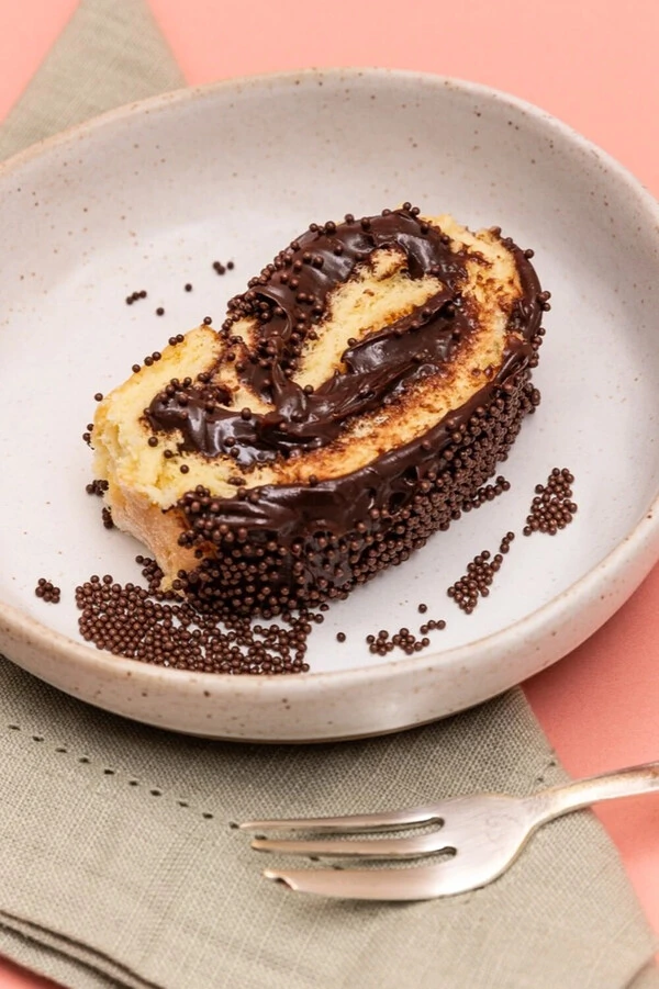 Rocambole Brigadeiro ao Leite Dia das Mães