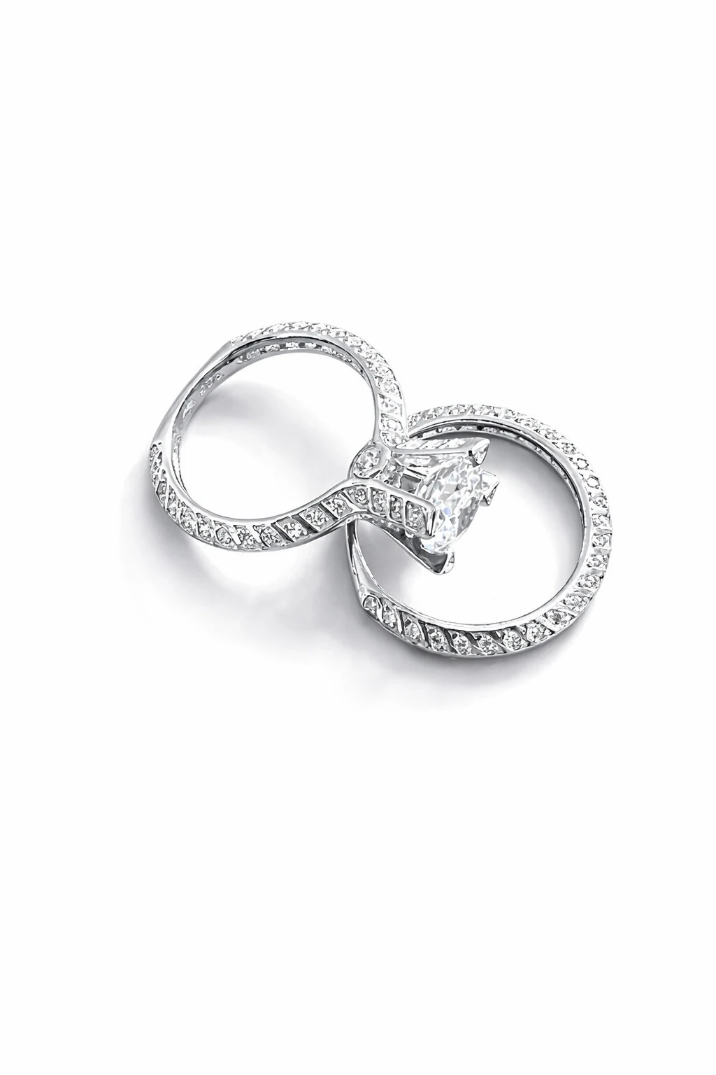 FotoAnel Solitário 2 em 1 zircônia 7 mm Prata 925 Ródio