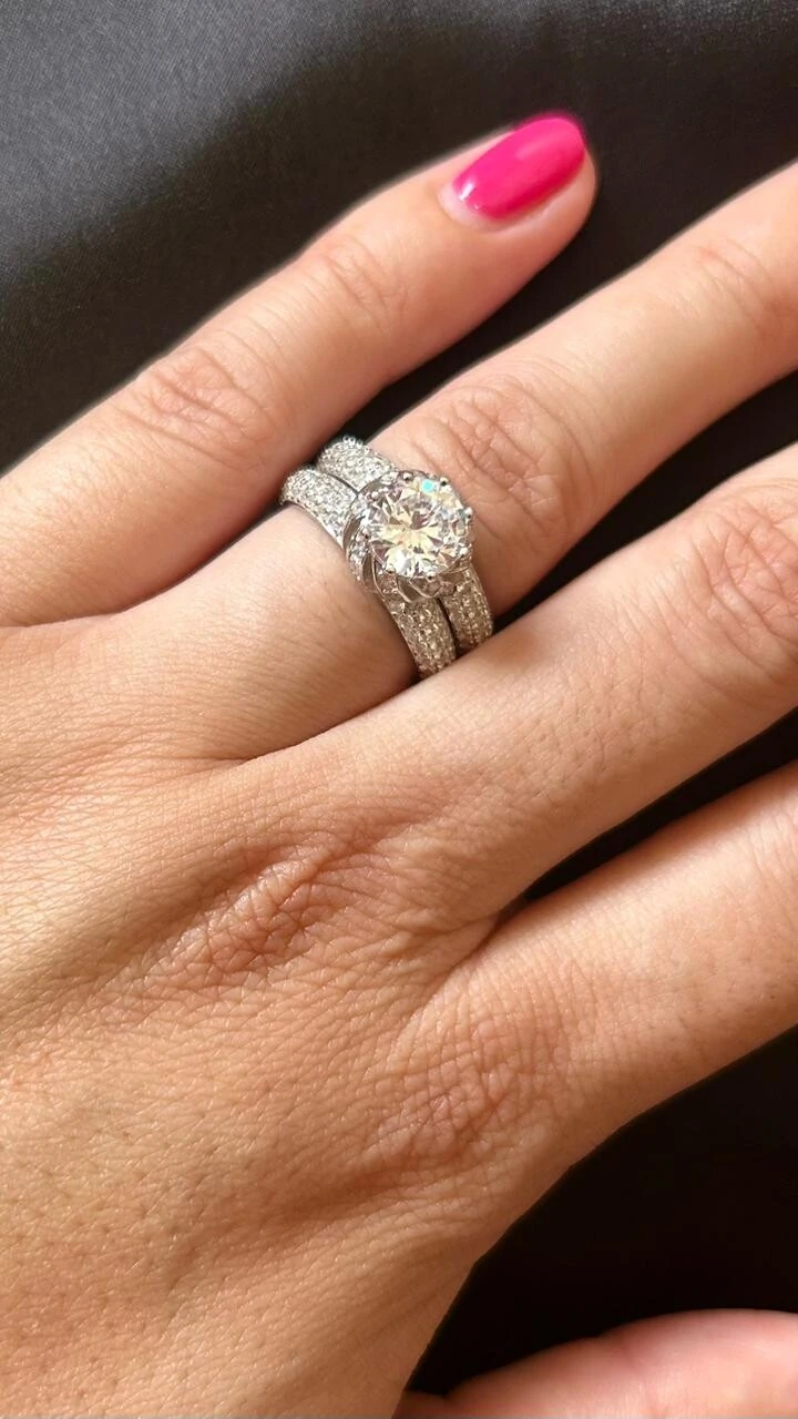 FotoAnel Solitário 2 em 1 zircônia twist Prata 925 Ródio