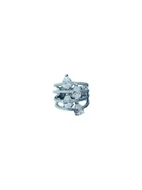 Anel 4 zircônias gota Prata 925 Ródio