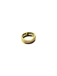 Anel Linha italiana com zircônia Prata 925 Ouro 18 k