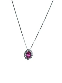 Colar topázio rosa Zircônia Prata 925 Ródio