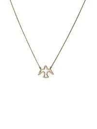 Colar Espírito Santo vazado Prata 925 Ouro 18k