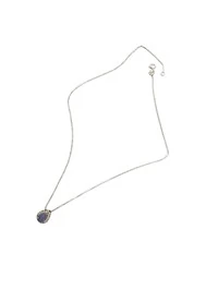 Colar Gota Tanzanita Zircônia Prata 925 Ródio