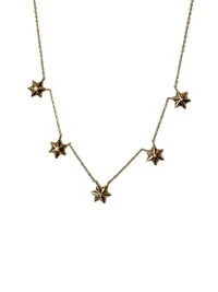 Colar 5 estrelas Prata 925 Ouro 18k