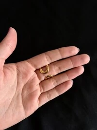 Anel aberto duplo aro Prata 925 Ouro18k