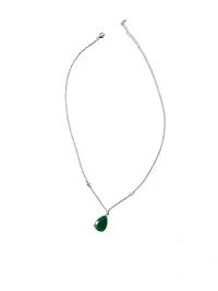 Colar Gota esmeralda Prata 925 Ródio