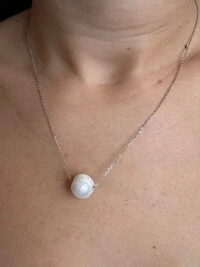 Colar uma Pérola Barroca Prata 925 Ródio