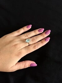 Anel Turmalina Paraíba Light Gota e Zircônia Prata 925 Ródio