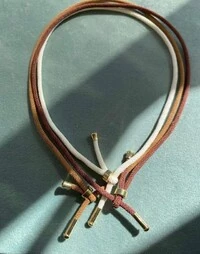 Pulseira Fio Bege Ponteira Prata 925 Ouro 18k