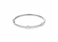 Pulseira Bracelete zircônia e baguete Prata 925 Ródio