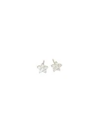 Brinco Flor zircônia P Prata 925 Ródio