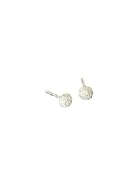 Brinco meia bola micro cravação P Prata 925 Ródio
