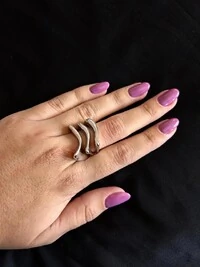 Anel 3 aros liso Prata 925 Ródio