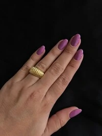 Anel Baulado Filetes Prata 925 Ouro 18K
