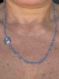 Colar Longo Tanzanita Nossa Senhora Prata 925 Ródio