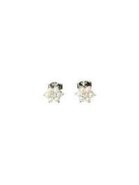 Brinco Flor pérola Prata 925 Ródio