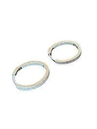 Brinco Argola Zircônia Prata 925 Ródio