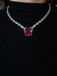 Colar Topázio Rosa Zircônia Prata 925 Ródio