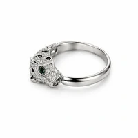 Anel Pantera Zircônia Prata 925 Ródio