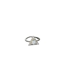 Anel Triangular Zircônia Prata 925 Ródio