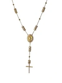 Colar terço zircônia Prata 925 Ouro 18 k