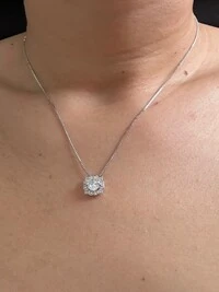 Colar Gravata Zircônia Prata 925 Ródio